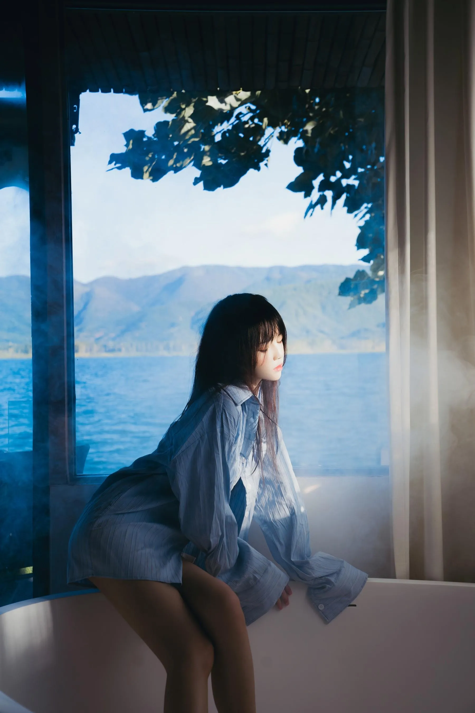 桜桃喵 – NO.159 蓝衬衫 [45P]插图6